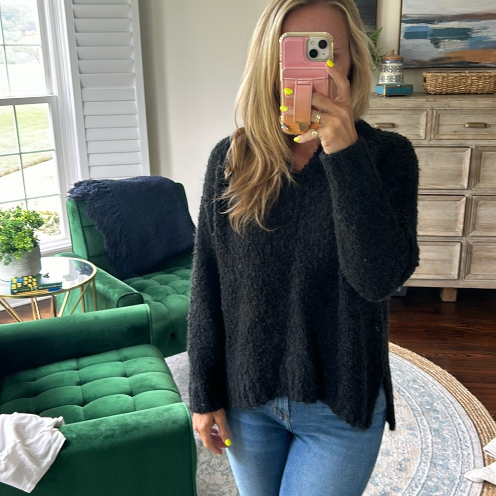 Black boucle sweater
